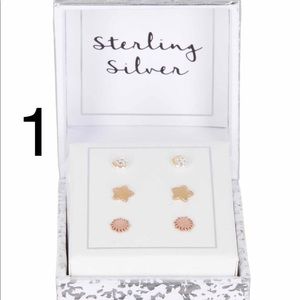💕💕BNIB 925 Sterling Silver Stud Earrings Set💕💕